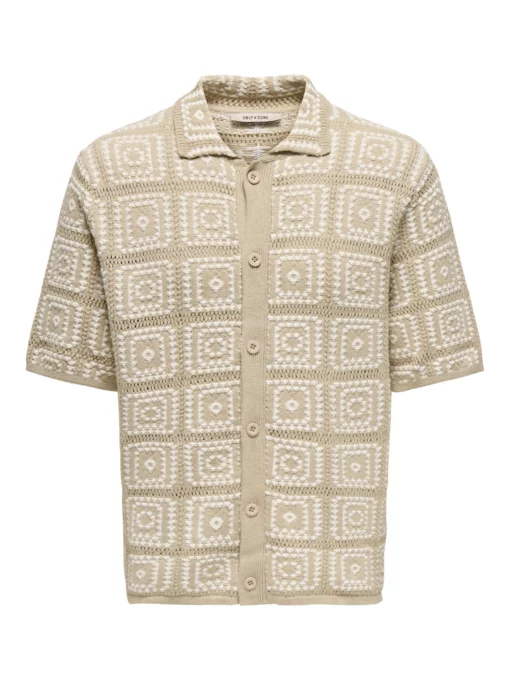 Only & Sons Bart Knit Shirt Silver Lining