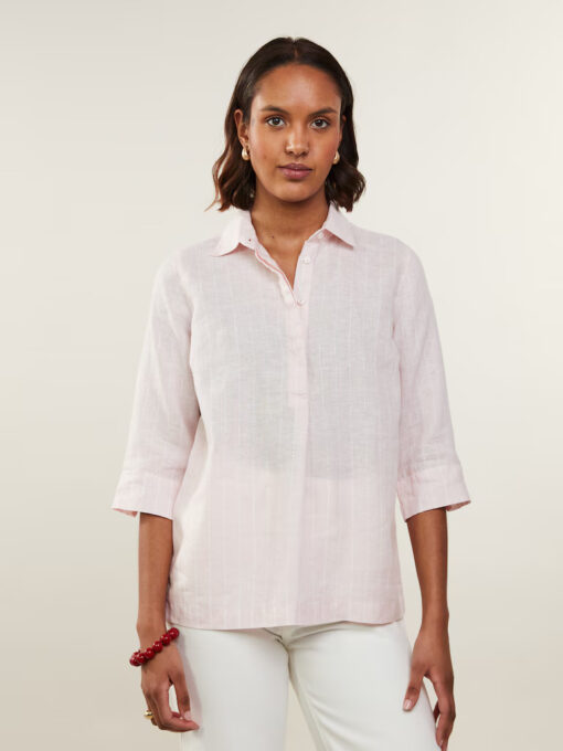 Stenströms Stella Light pink Striped Popover Shirt