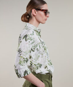 Stenströms Stella Green Floral Popover Shirt