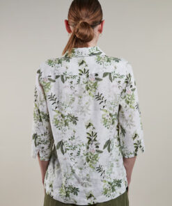 Stenströms Stella Green Floral Popover Shirt