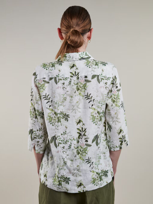 Stenströms Stella Green Floral Popover Shirt