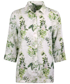 Stenströms Stella Green Floral Popover Shirt