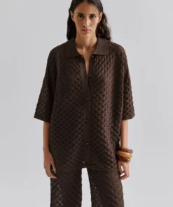 Malina Moa Knitted Shirt Chocolate