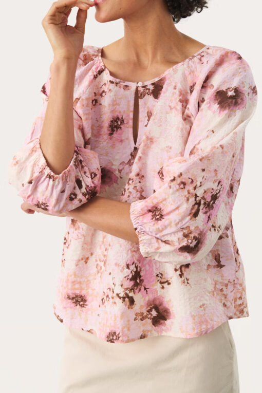 Part Two RaduniPW Top  Pink Nectar Scattered Flower