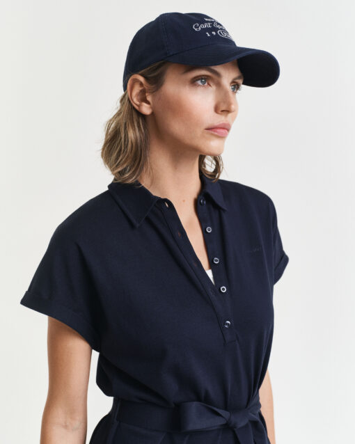 Gant Woman SS Pique Polo Dress Evening Blue