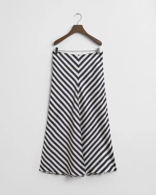 Gant Woman Chevron Striped Skirt Evening Blue