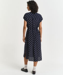 Gant Woman Dot Print Caftan Dress Evening Blue