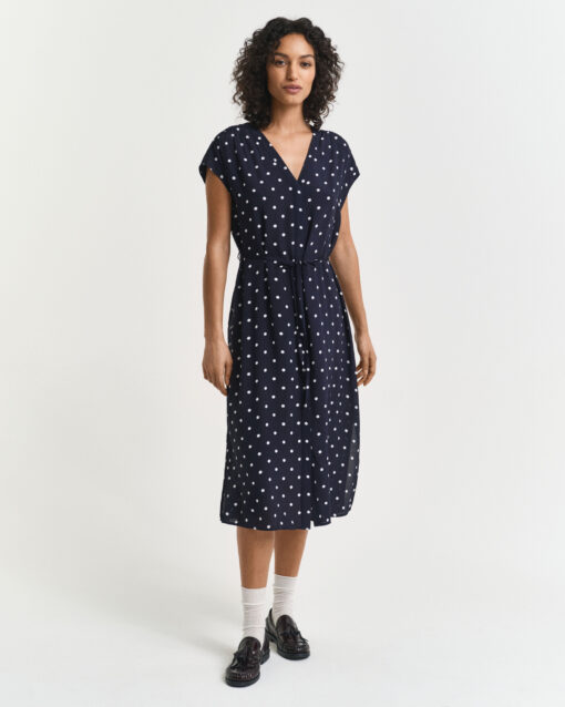 Gant Woman Dot Print Caftan Dress Evening Blue