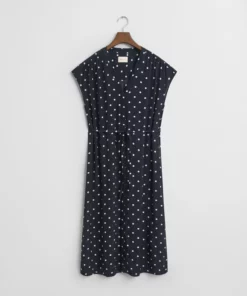 Gant Woman Dot Print Caftan Dress Evening Blue