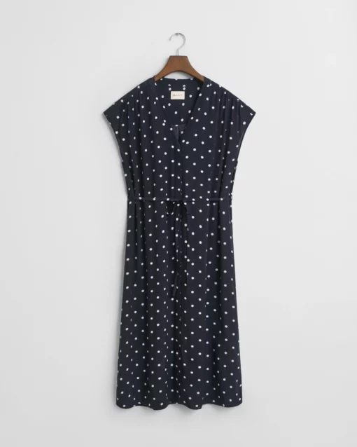 Gant Woman Dot Print Caftan Dress Evening Blue
