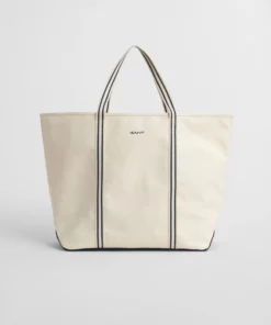 Gant Woman Canvas Beach Tote Bag Cream