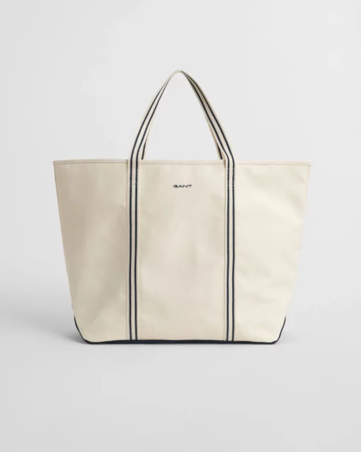 Gant Woman Canvas Beach Tote Bag Cream