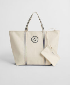 Gant Woman Canvas Beach Tote Bag Cream