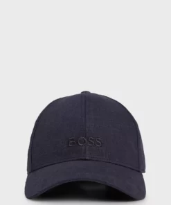 Boss Zed Linen Hat Dark Blue