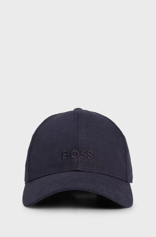 Boss Zed Linen Hat Dark Blue