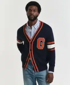 Gant G-badge Cardigan Evening Blue
