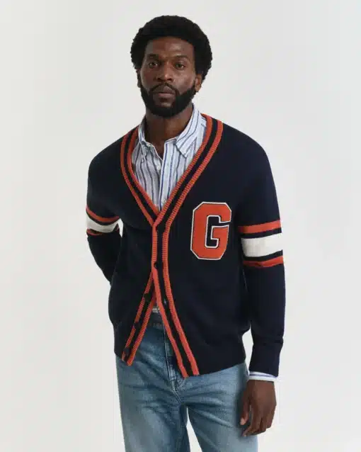 Gant G-badge Cardigan Evening Blue