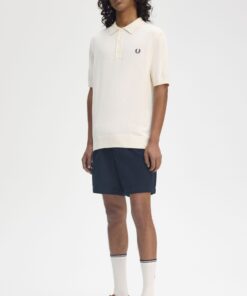 Fred Perry Cotton Knitted Shirt Ecru