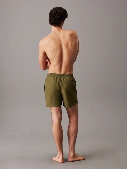 Calvin Klein Medium Drawstring Swim Shorts - Intense Power Burnt Olive