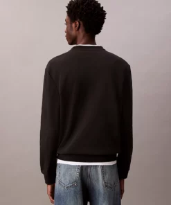 Calvin Klein Cotton Terry Badge Sweatshirt Black