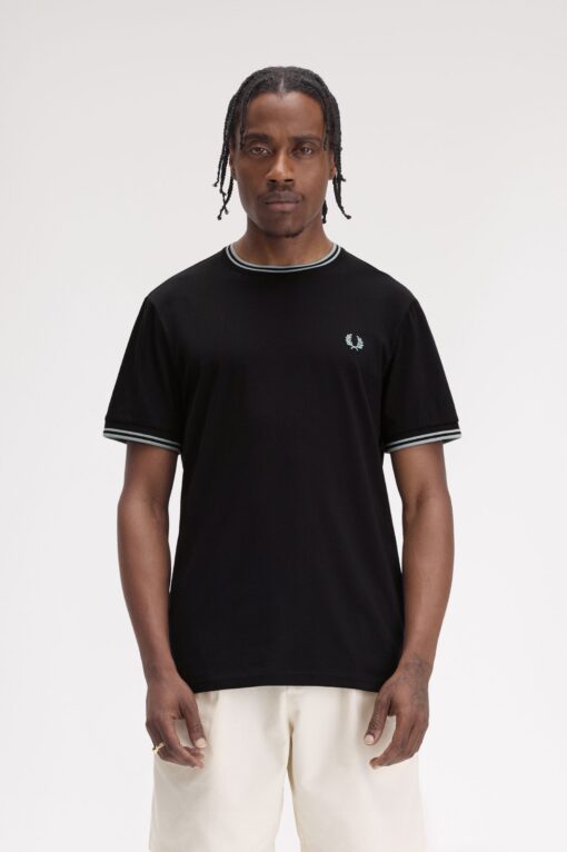 Fred Perry Twin Tipped T-shirt Black/Silver Blue