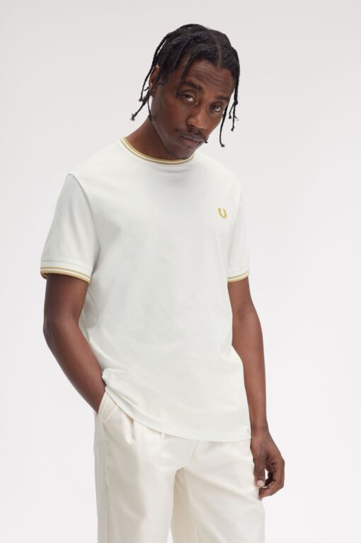 Fred Perry Twin Tipped T-shirt Snow white/Honeycomb
