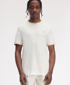 Fred Perry Twin Tipped T-shirt Snow white/Honeycomb