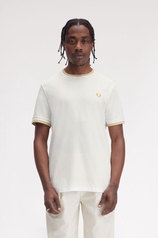 Fred Perry Twin Tipped T-shirt Snow white/Honeycomb