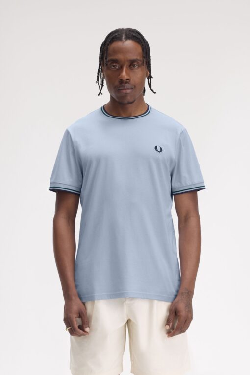 Fred Perry Twin Tipped T-shirt Light Smoke/Petrol Blue