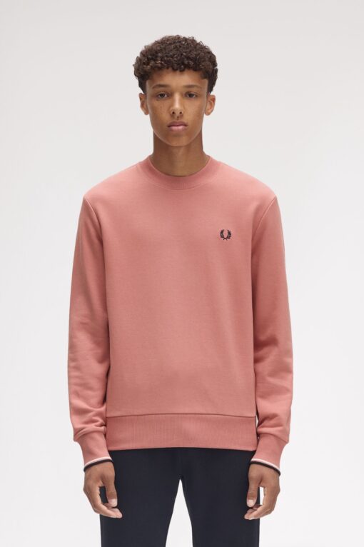 Fred Perry Crew Neck Sweatshirt Putty Pink