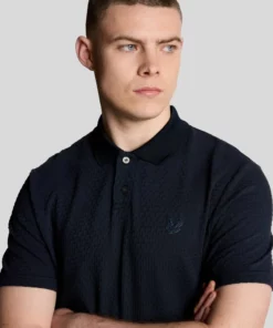 Lyle & Scott Jacquard Sovereign Polo Shirt Midnight Navy