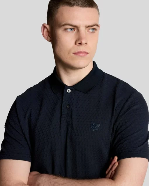 Lyle & Scott Jacquard Sovereign Polo Shirt Midnight Navy