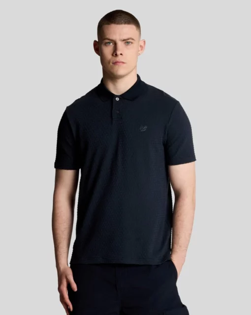 Lyle & Scott Jacquard Sovereign Polo Shirt Midnight Navy