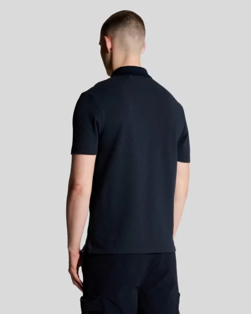 Lyle & Scott Jacquard Sovereign Polo Shirt Midnight Navy