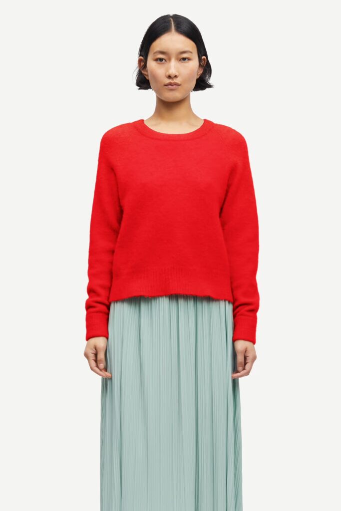 Samsøe Samsøe Nor O-neck Short Flame Scarlet