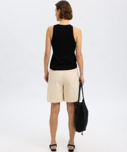 Slftrixie Knit Button Top Black