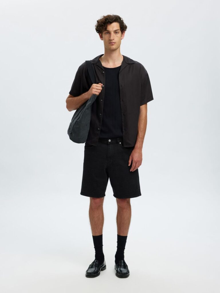Buy Slhreg Alex Black Denim Shorts - Scandinavian Fashion Store