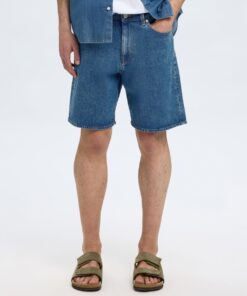 Slhreg Alex Mid Blue Denim Shorts