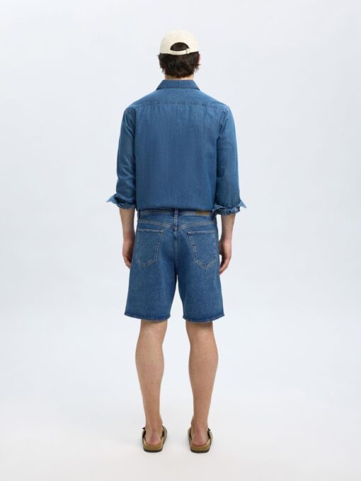 Slhreg Alex Mid Blue Denim Shorts