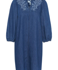 Part Two TashaPW Dress Medium Blue Denim Embroidery