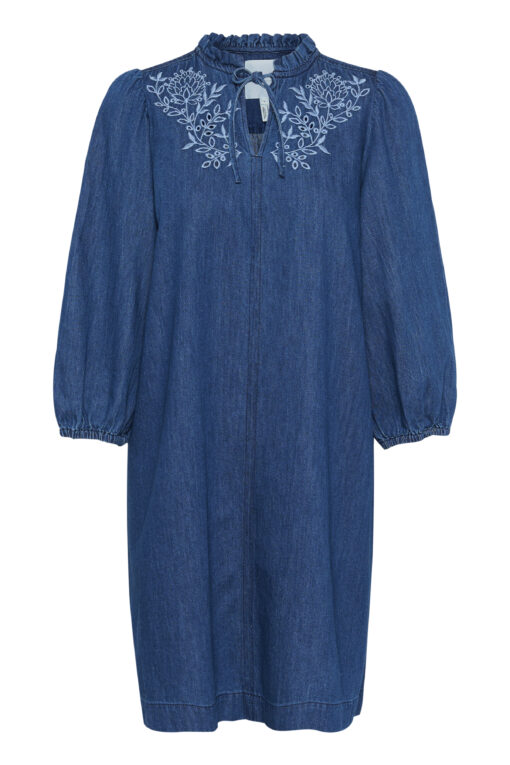 Part Two TashaPW Dress  Medium Blue Denim Embroidery