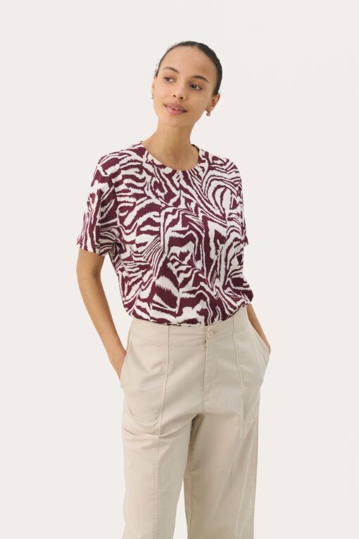 Part Two NahidPW T-shirt Tawny Port Animal Print