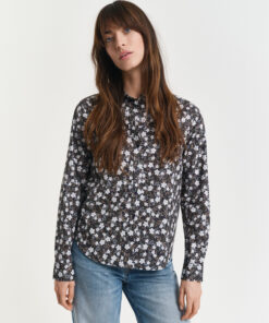 Gant Woman Reg Floral Print Voile Shirt Classic Blue