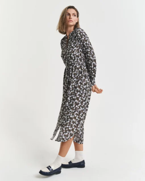 Gant Woman Reg Floral Print Dress Classic Blue