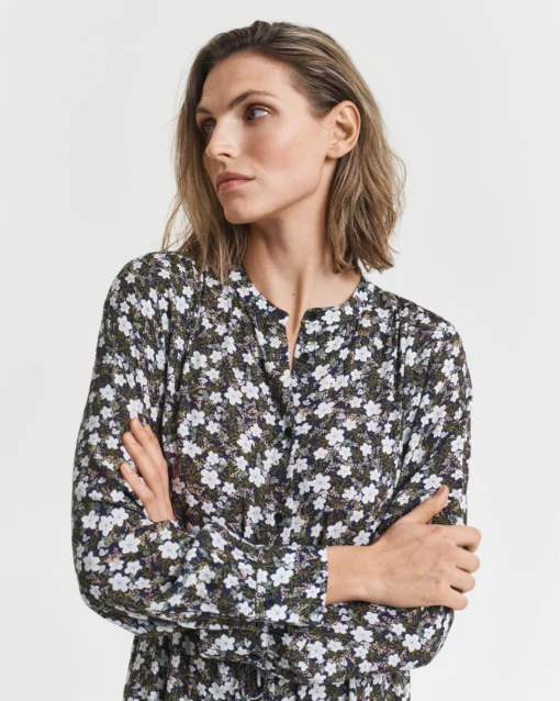 Gant Woman Reg Floral Print Dress Classic Blue