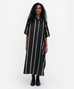 Marimekko  Paperi Puhveli Dress Black, Light Yellow