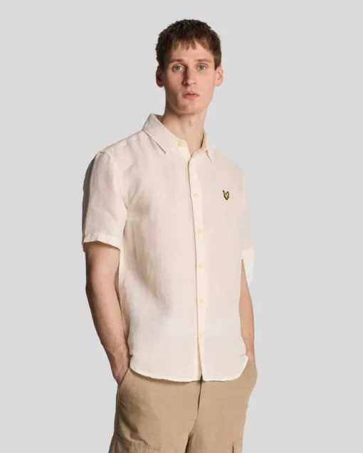 Lyle & Scott Hemp Short Sleeve Shirt Natural