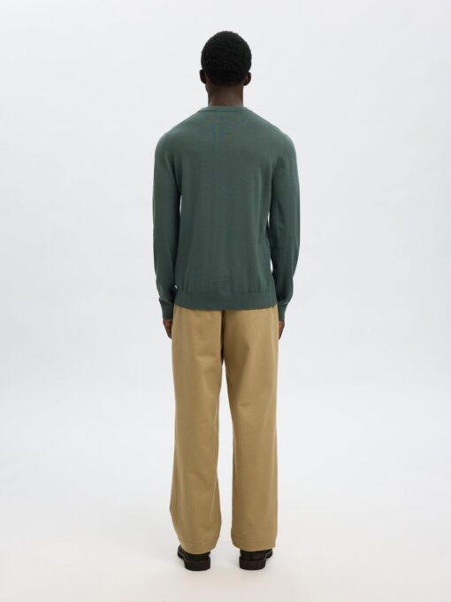 Slhtray Premium Merino Crew Neck Deep Forest