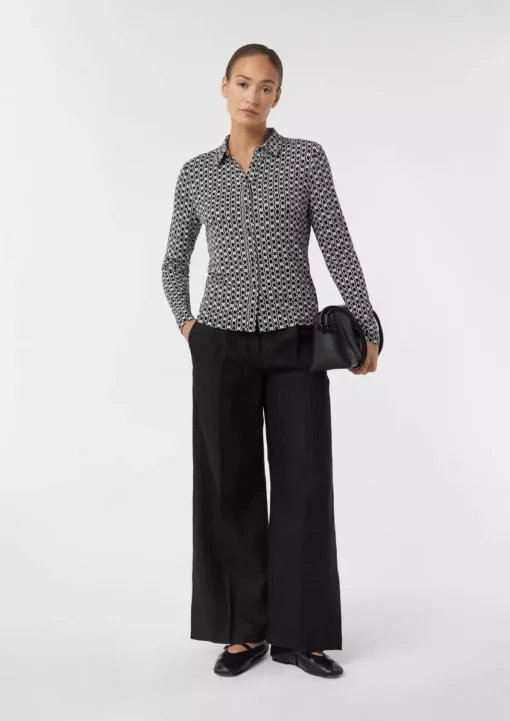 Comma, Print Blouse Black