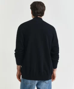 Gant Casual Cotton Zip Cardigan Black
